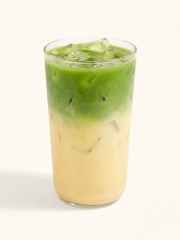 Iced banana matcha latte