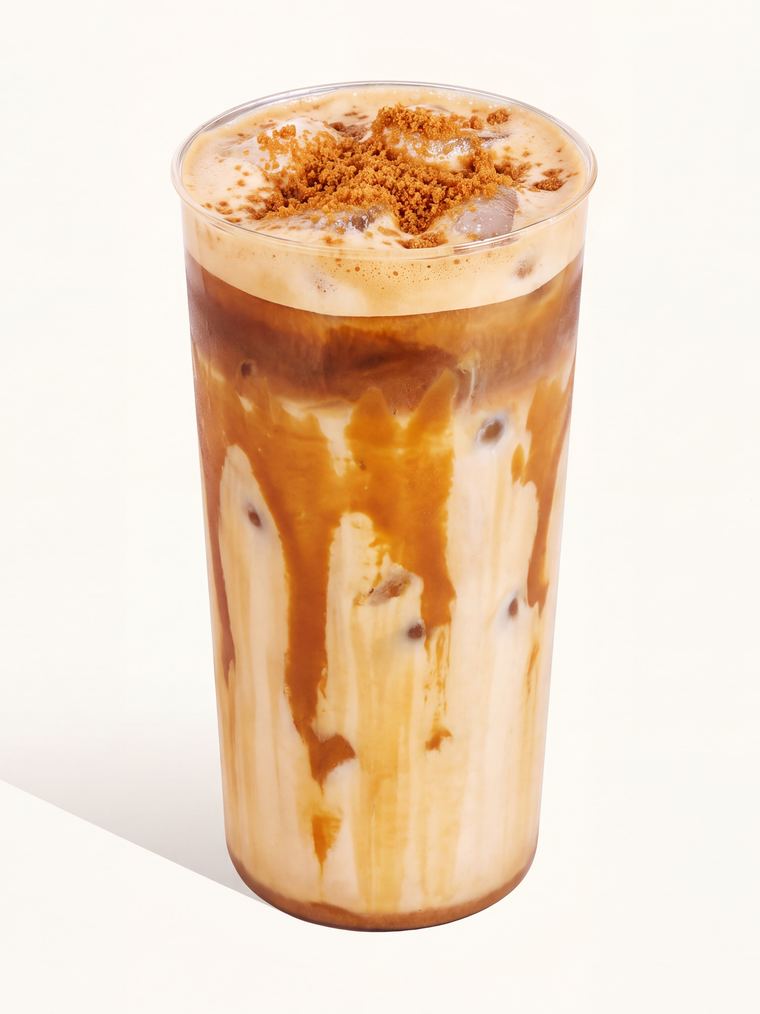 Iced lotus biscoff latte